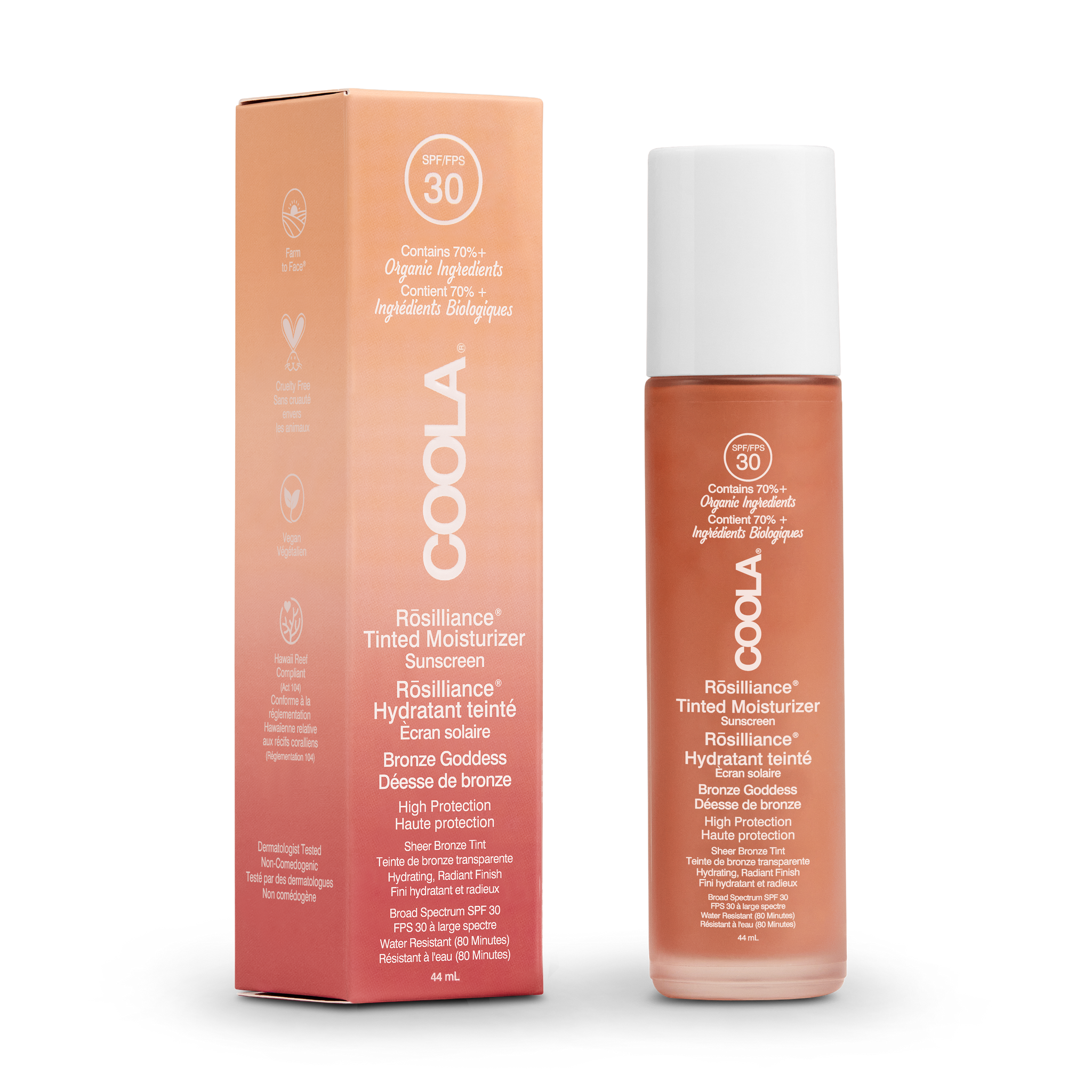 Rosilliance hydratant teinté avec écran solaire biologique FPS 30 - Bronze Goddess